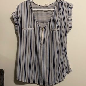 Blue and off white shirt. Size XL